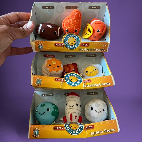 Happy Go Lucky Breakfast Buds Space Faces Football Friends Hallmark Series 1 - Picture 1 of 16